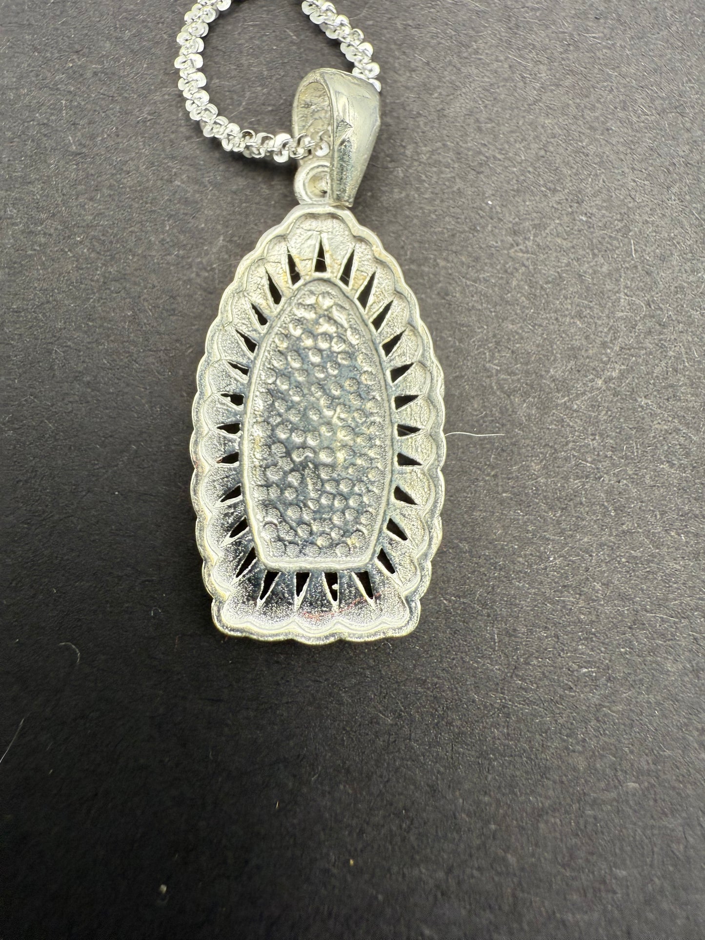 Sterling Silver Virgin Mary Pendant + Chain
