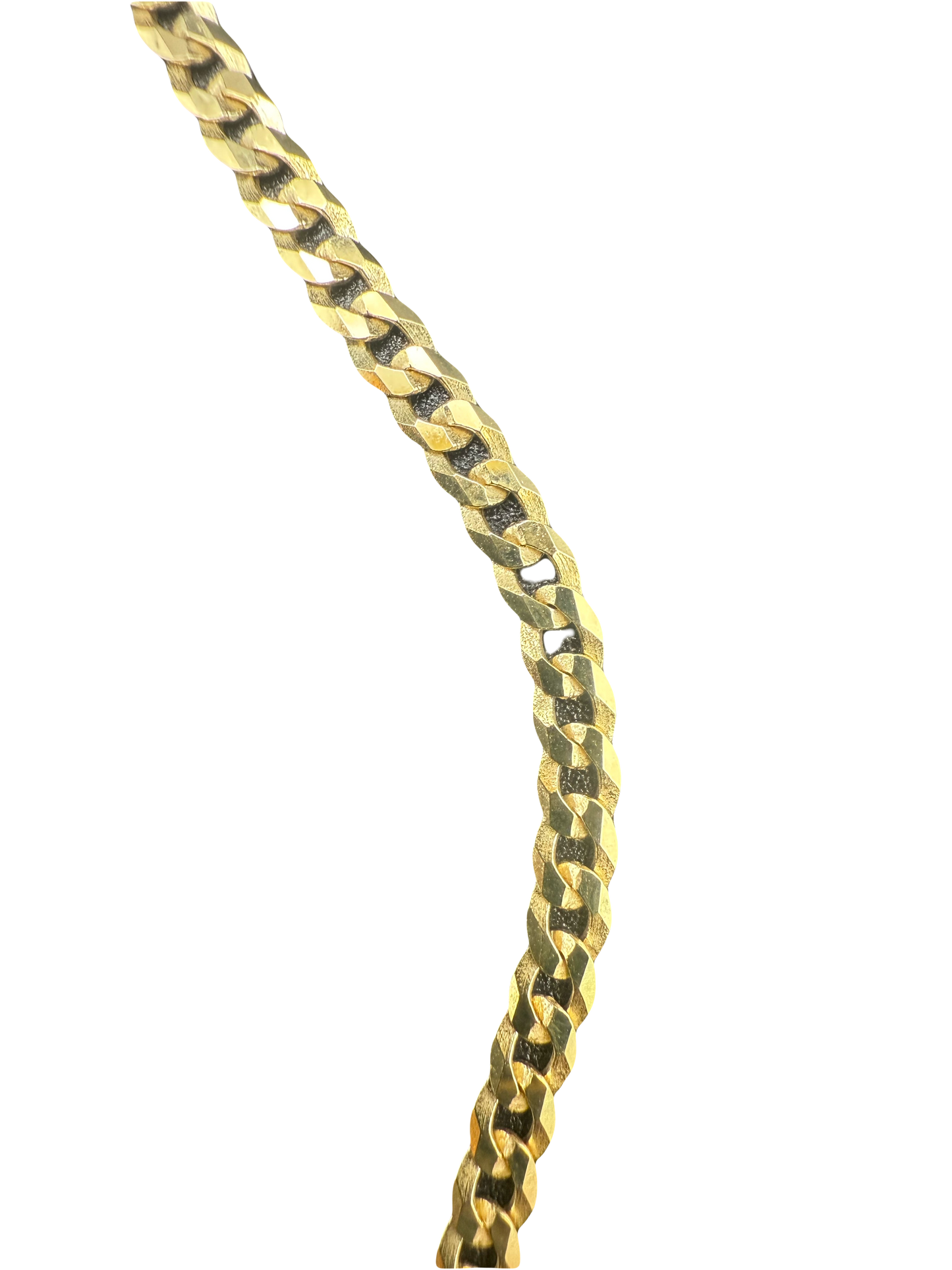 Diamond Cut 14K Gold Plated Sterling Silver Cuban Necklace