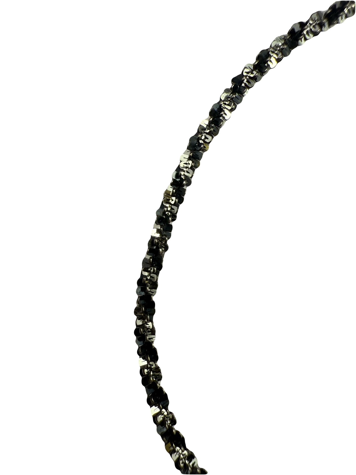 Black Rhodium Plated Sterling Silver Twisted Rock Bracelet