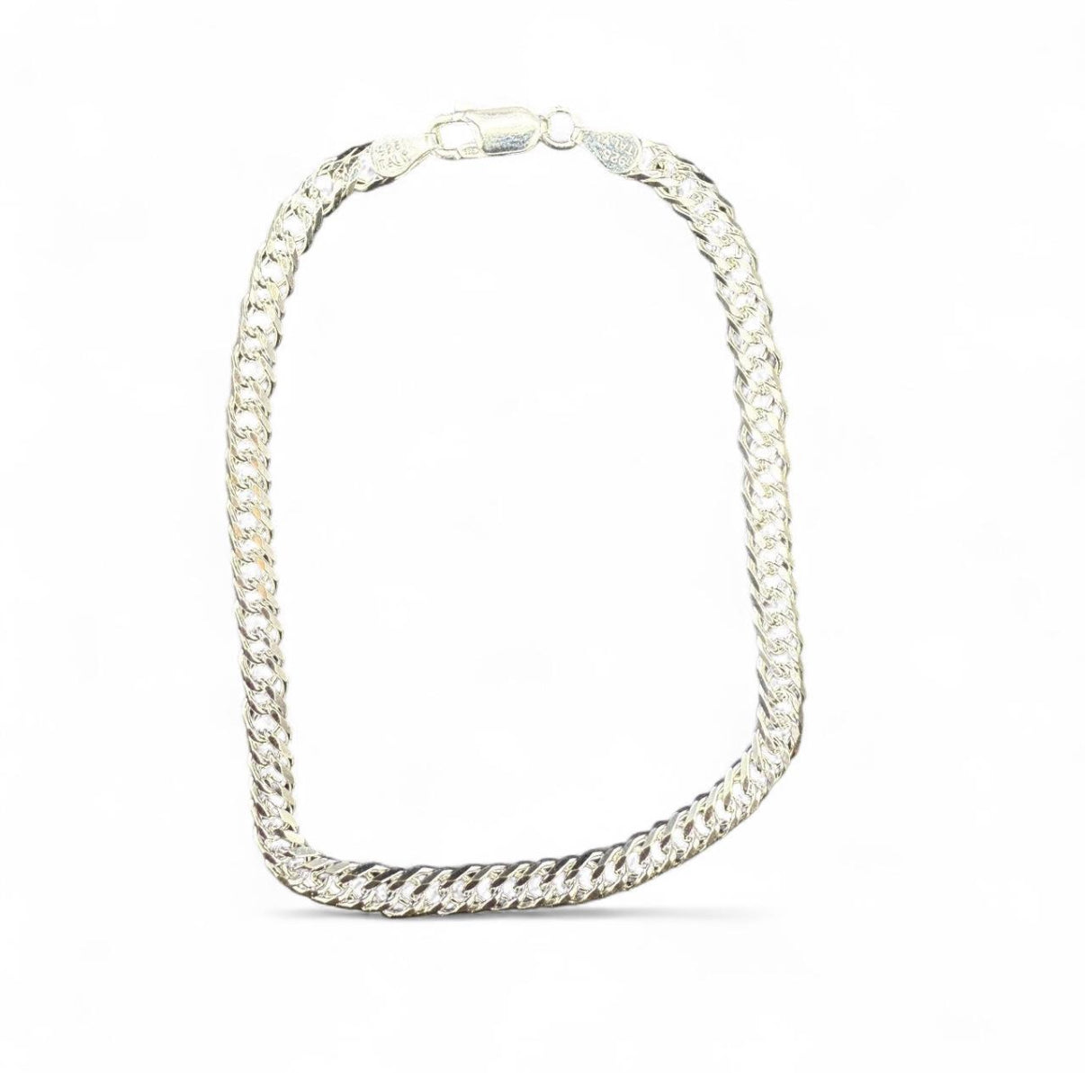 8” Sterling Silver Double Rombo Bracelet