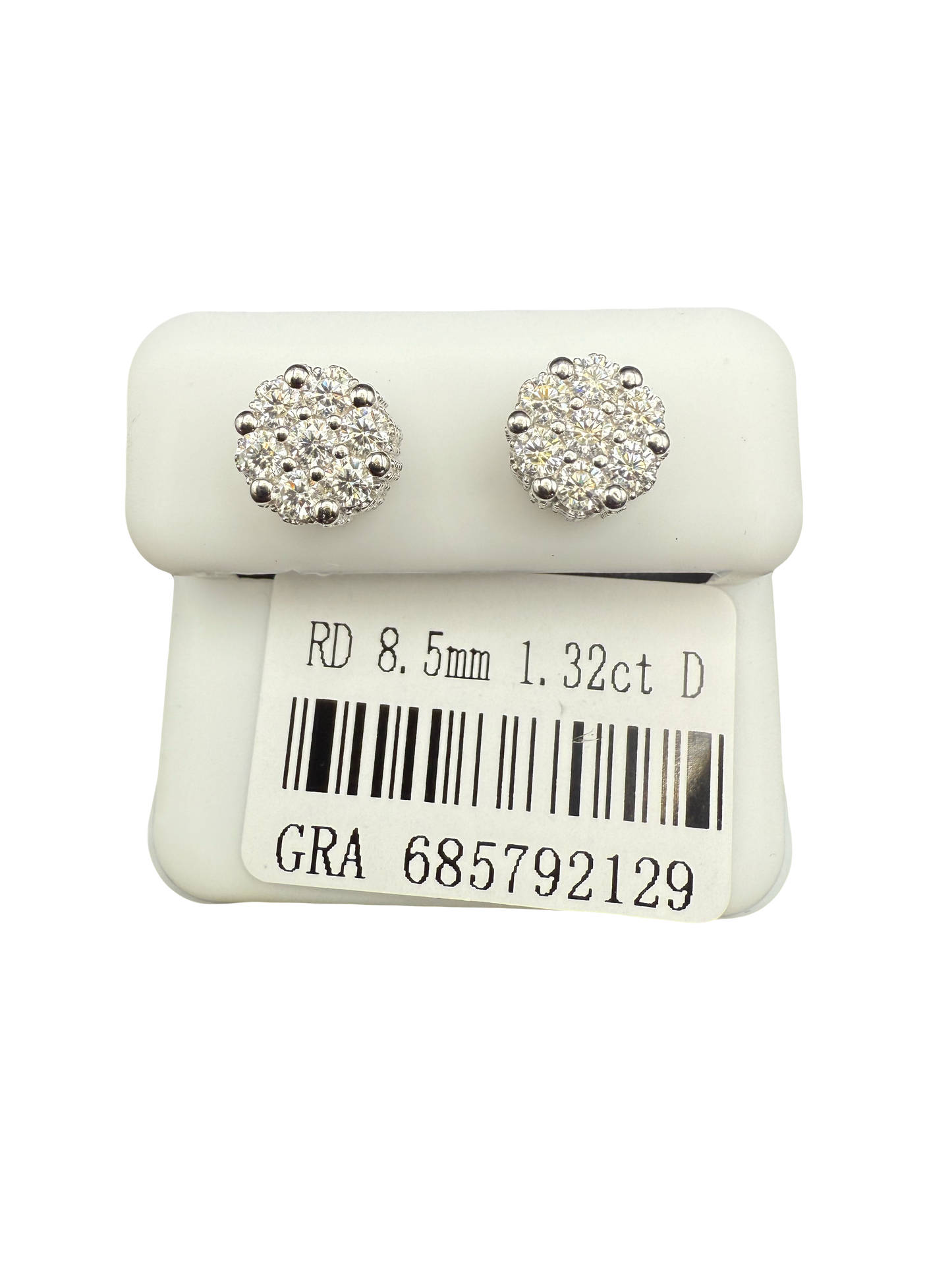 Sterling Silver Moissanite Cluster Stud Earrings