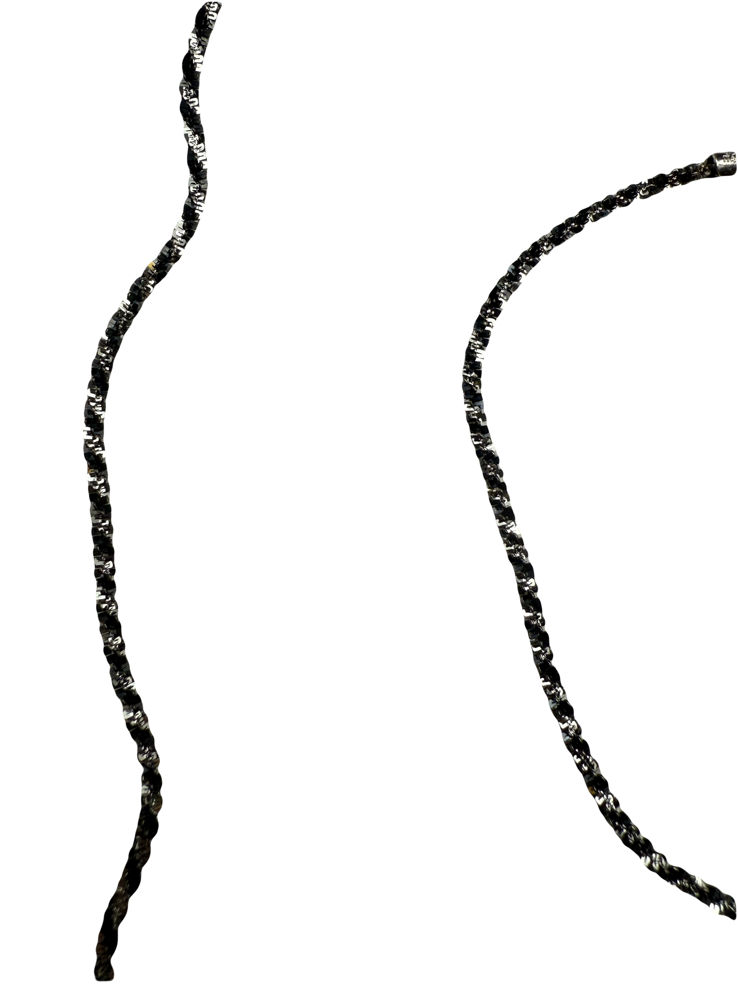 Sterling Silver Black Rhodium Twisted Rock Necklace + Bracelet Set