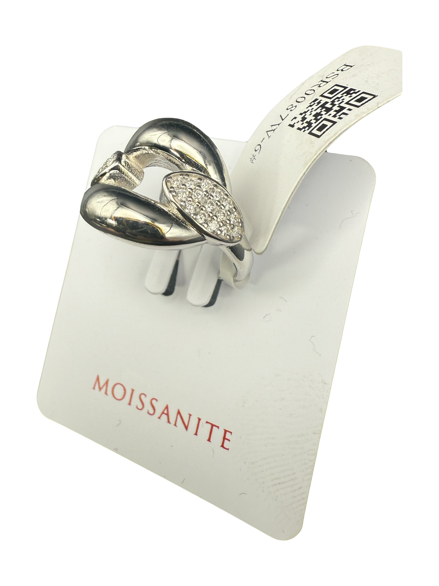 Sterling Silver Gucci Puff + Moissanite Ring