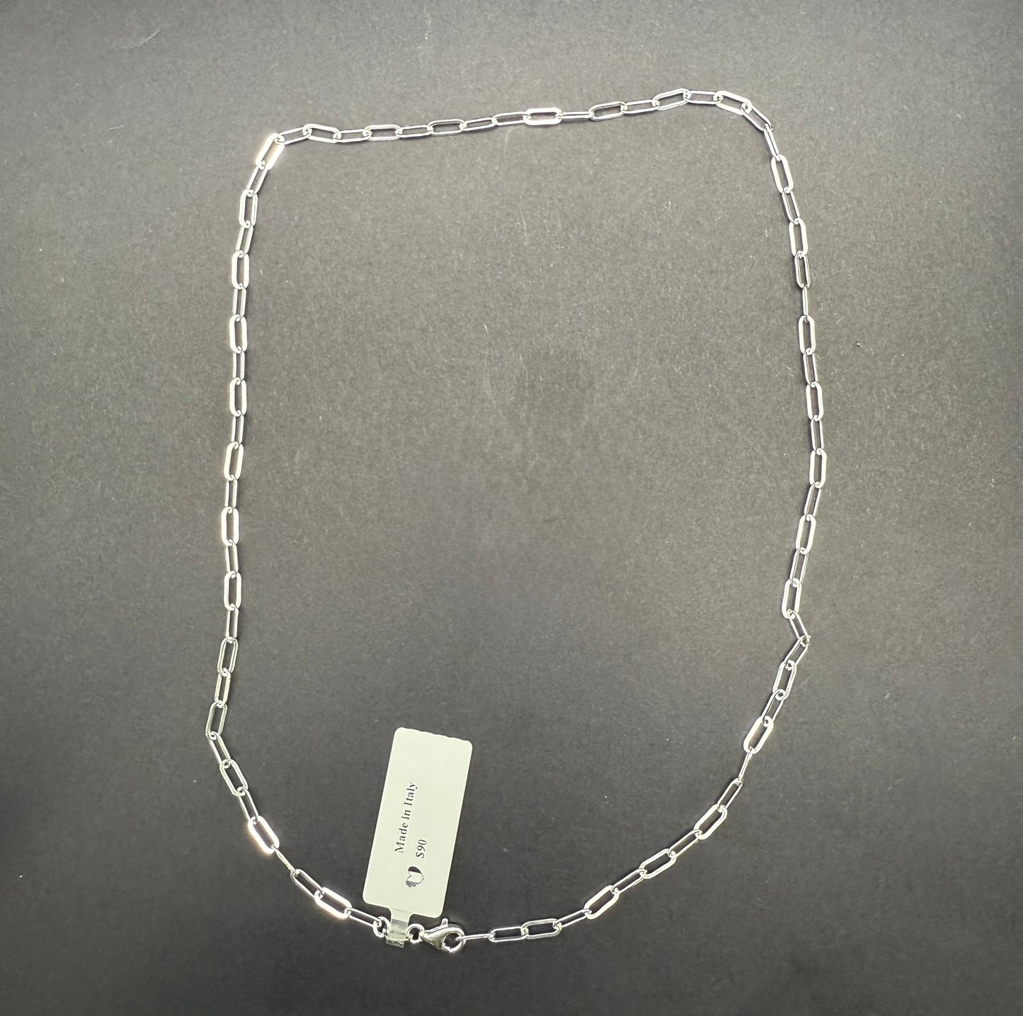18” Sterling Silver Paperclip Chain Necklace