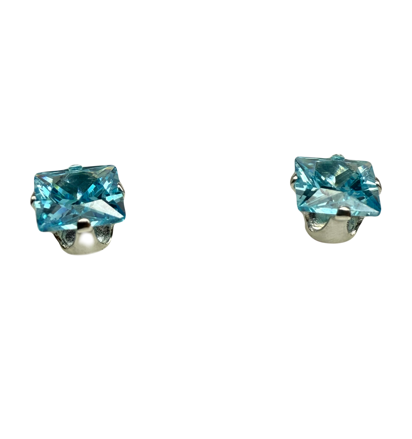 Sterling Silver Topaz Stud Earrings