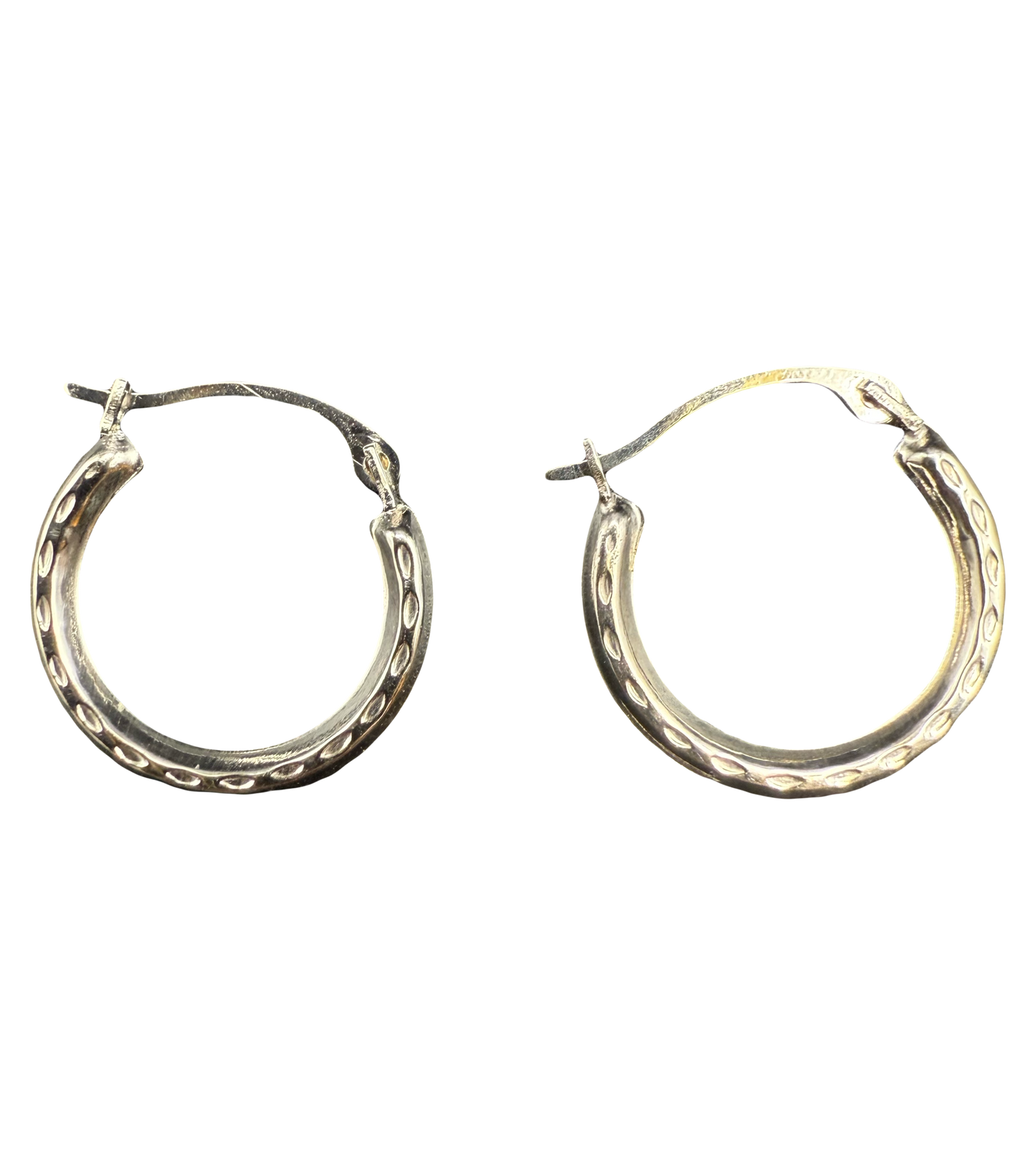 Solid 10K White Gold Hoop Earrings