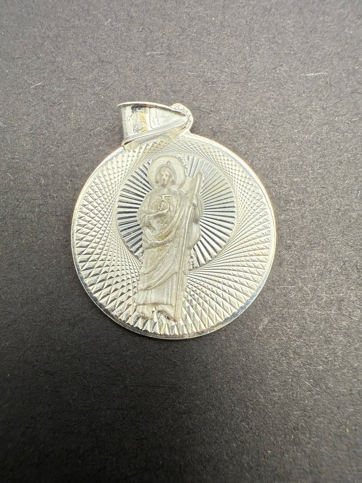 Solid Sterling Silver Jesus Pendant