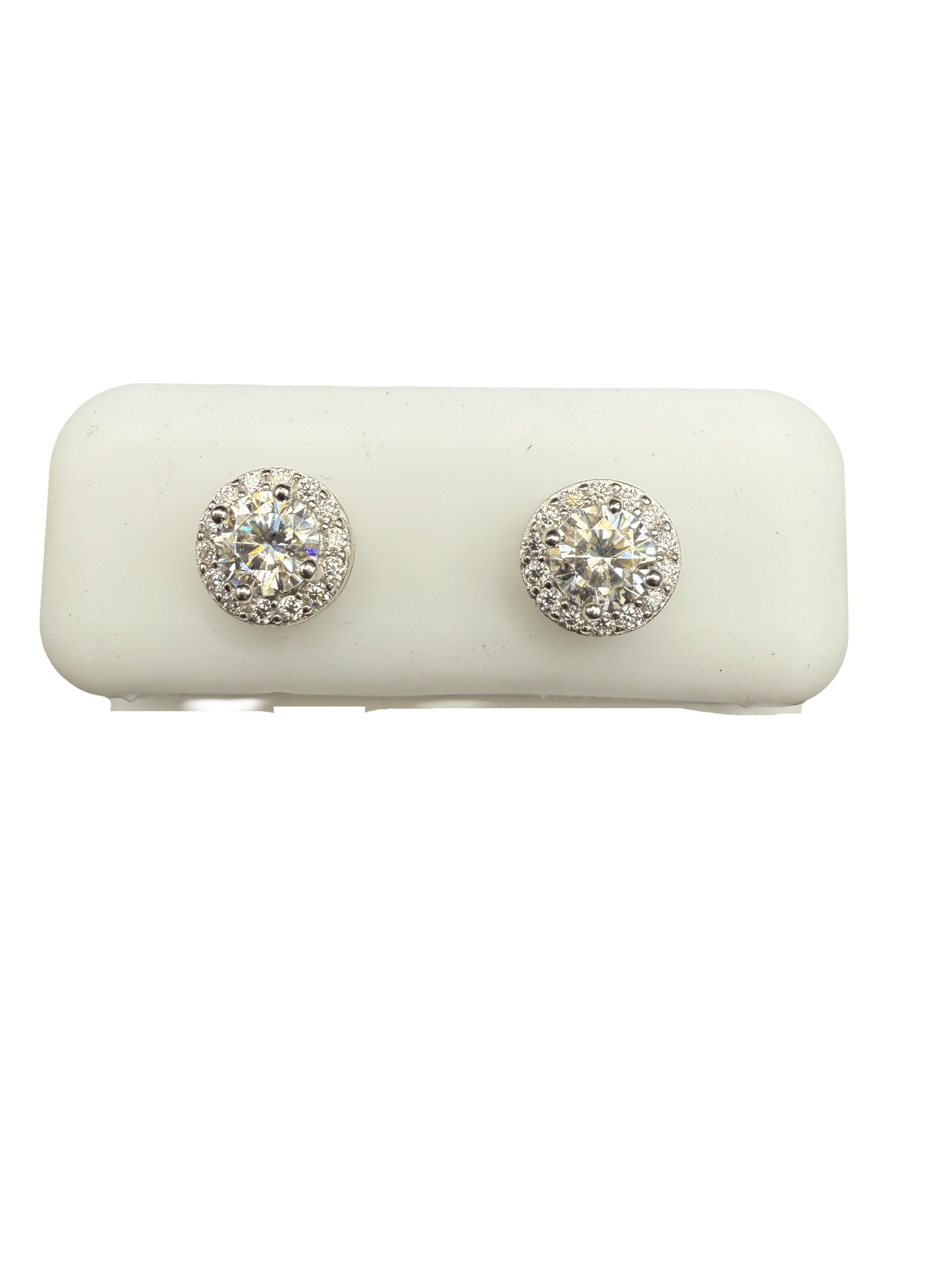 Sterling Silver Moissanite Stud Earrings