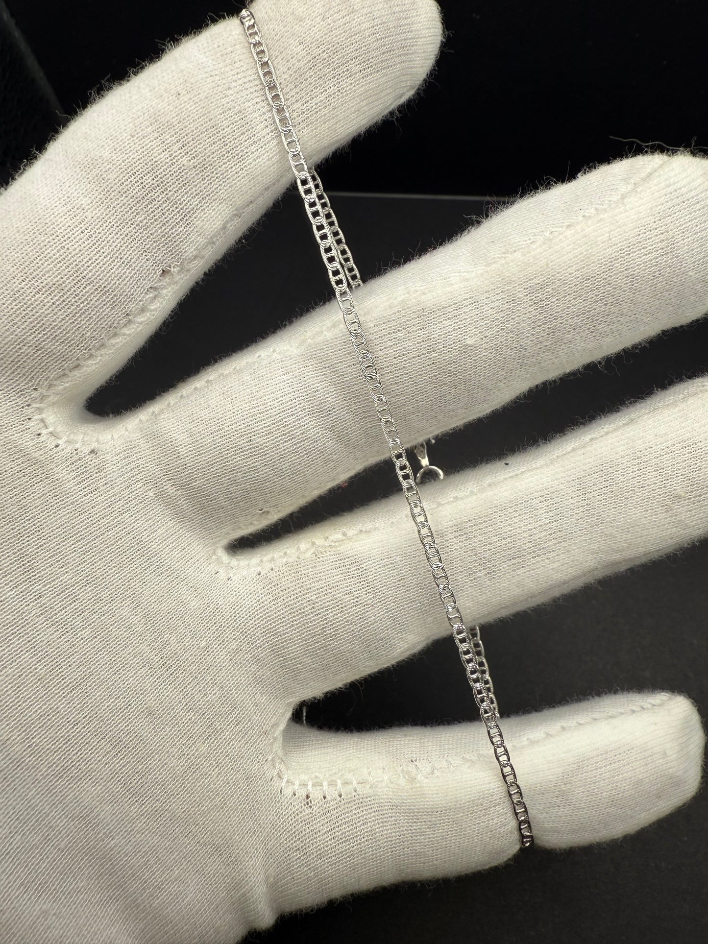 Diamond Cut Sterling Silver Mariner Anklet
