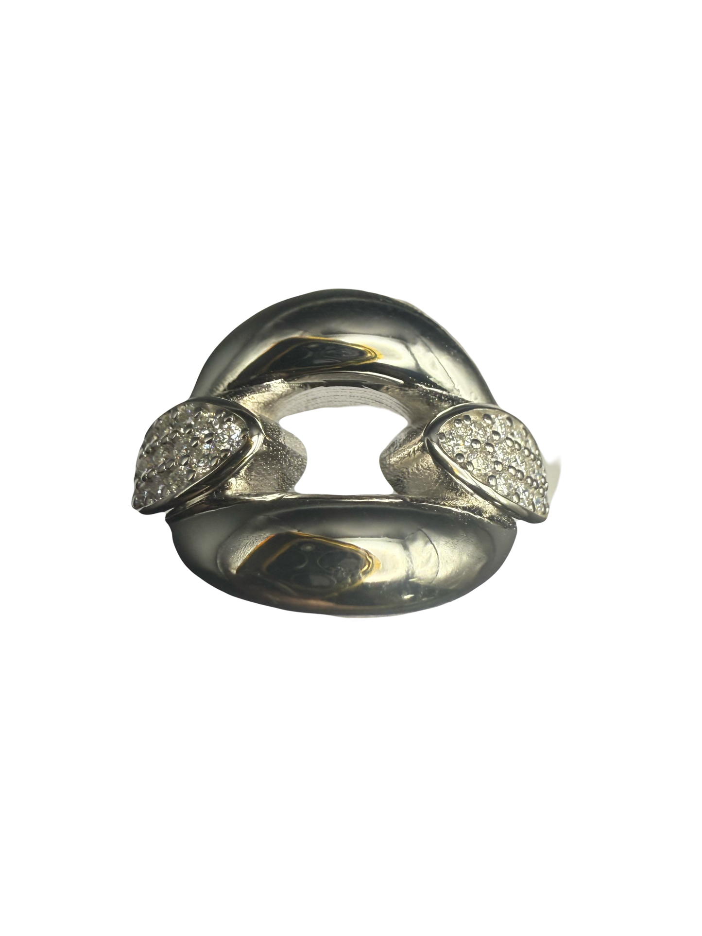 Sterling Silver Gucci Puff + Moissanite Ring
