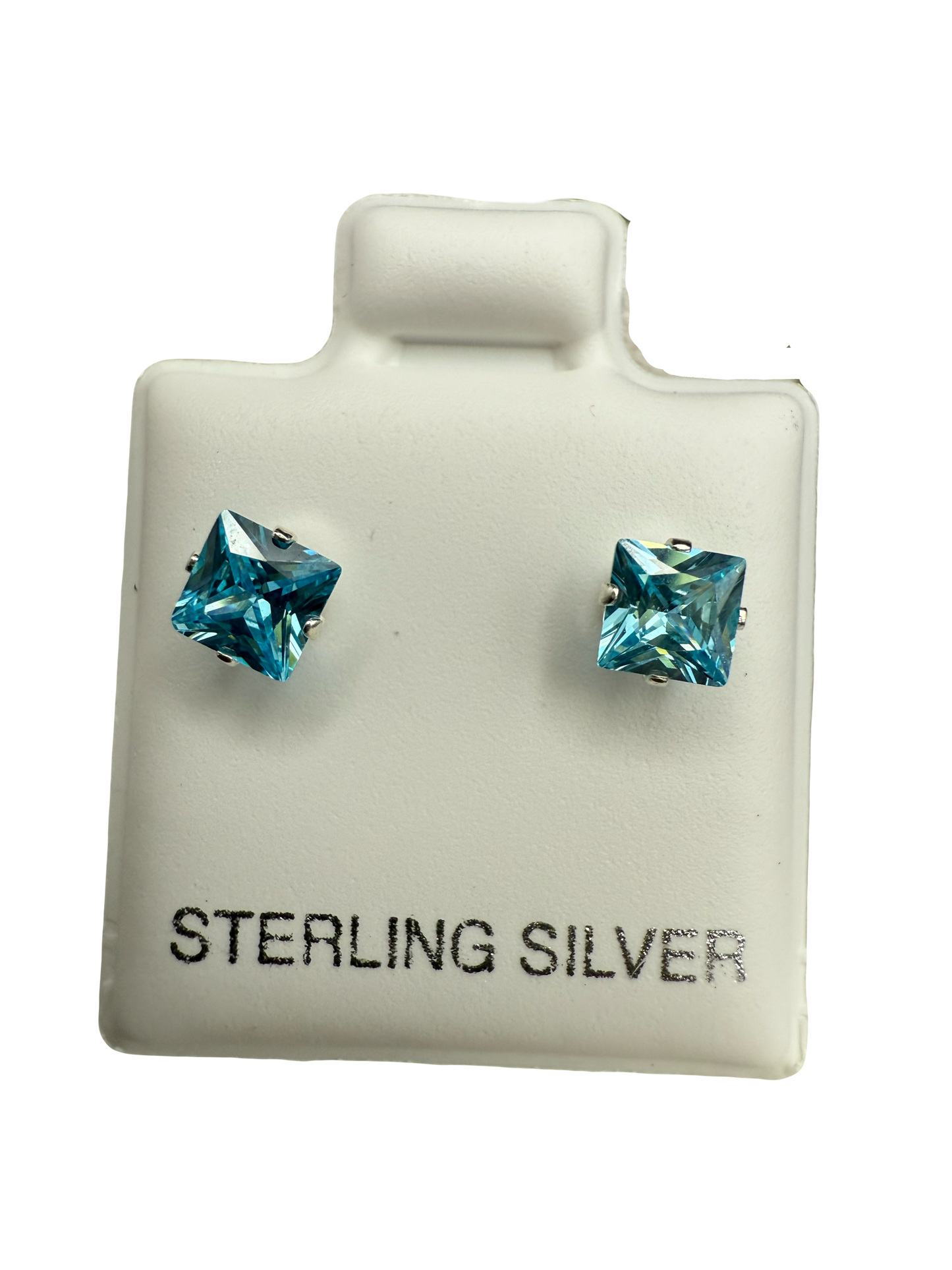 Sterling Silver Topaz Stud Earrings