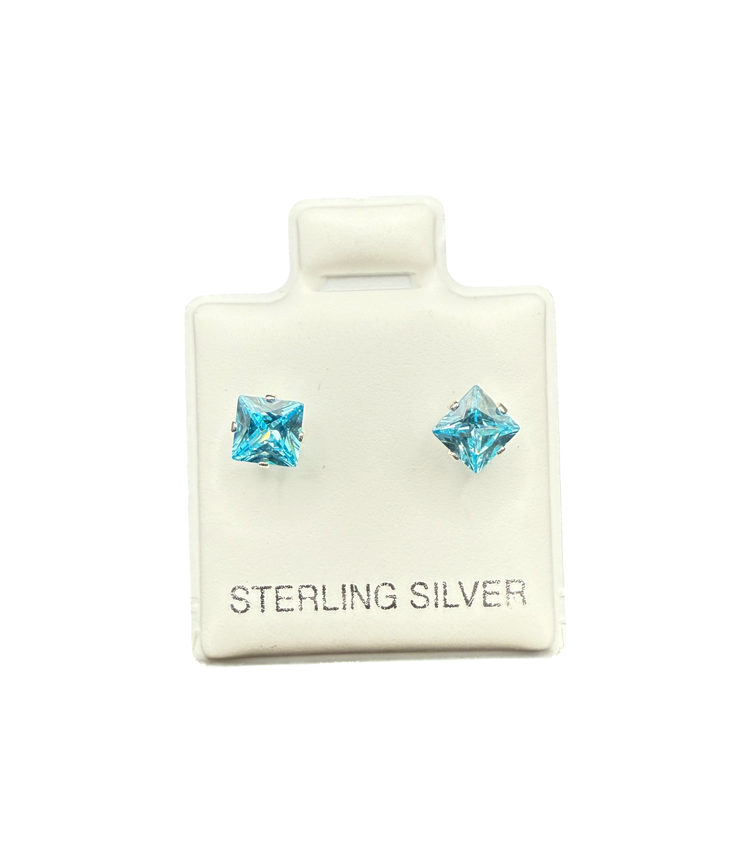 Sterling Silver Topaz Stud Earrings