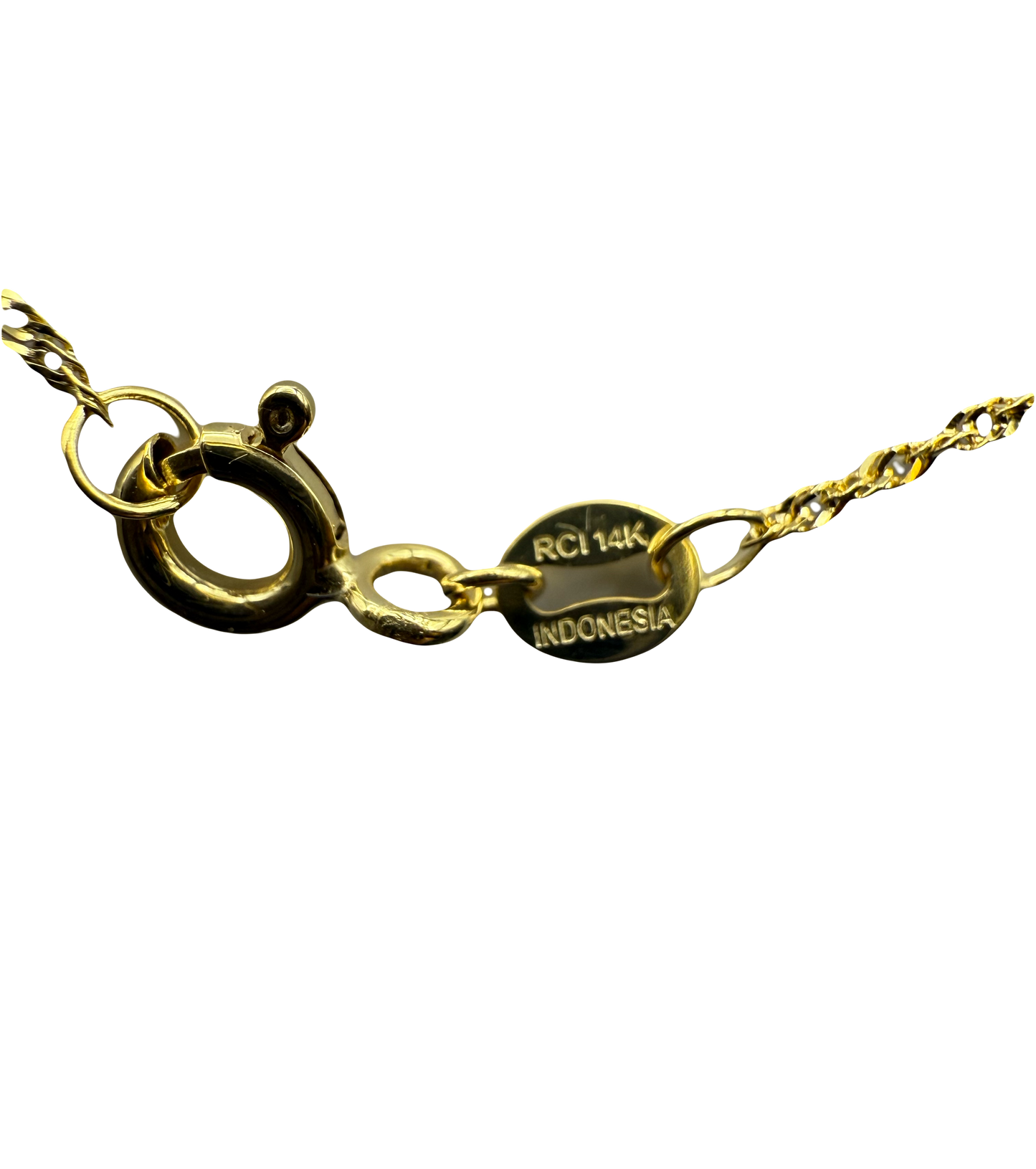 14K Solid Gold Singapore Rope Bracelet