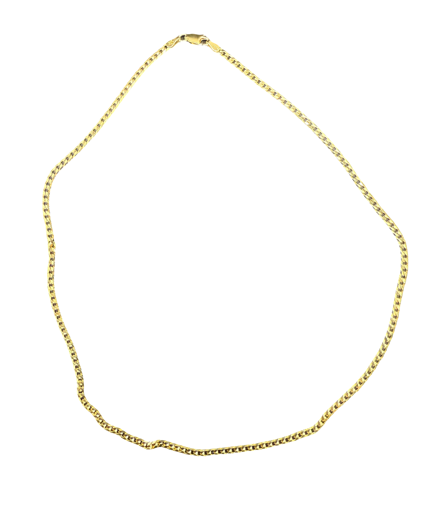 Diamond Cut 14K Gold Plated Sterling Silver Cuban Necklace