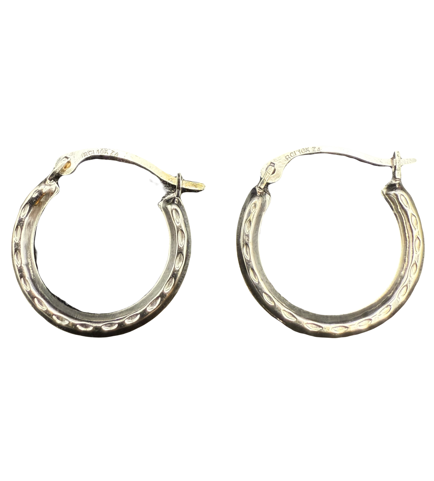 Solid 10K White Gold Hoop Earrings