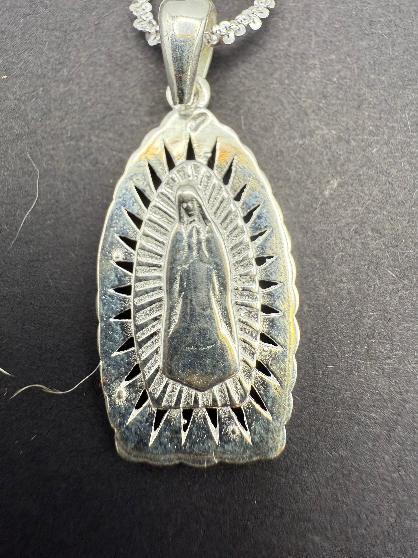 Sterling Silver Virgin Mary Pendant + Chain