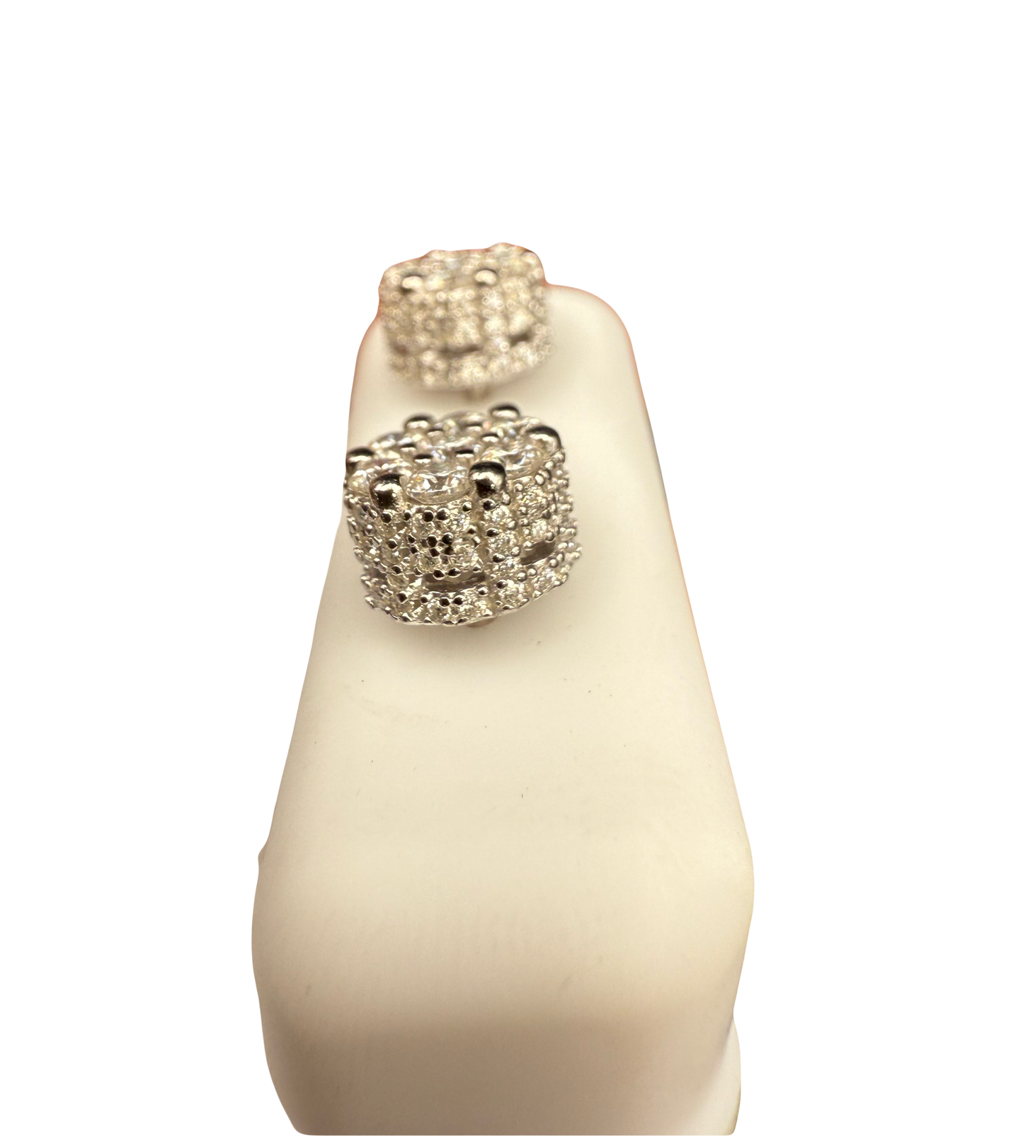 Sterling Silver Moissanite Cluster Stud Earrings