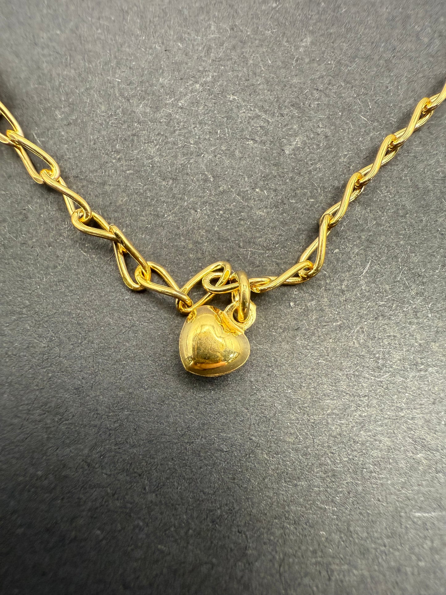 Gold Plated Sterling Silver Heart Charm Bracelet