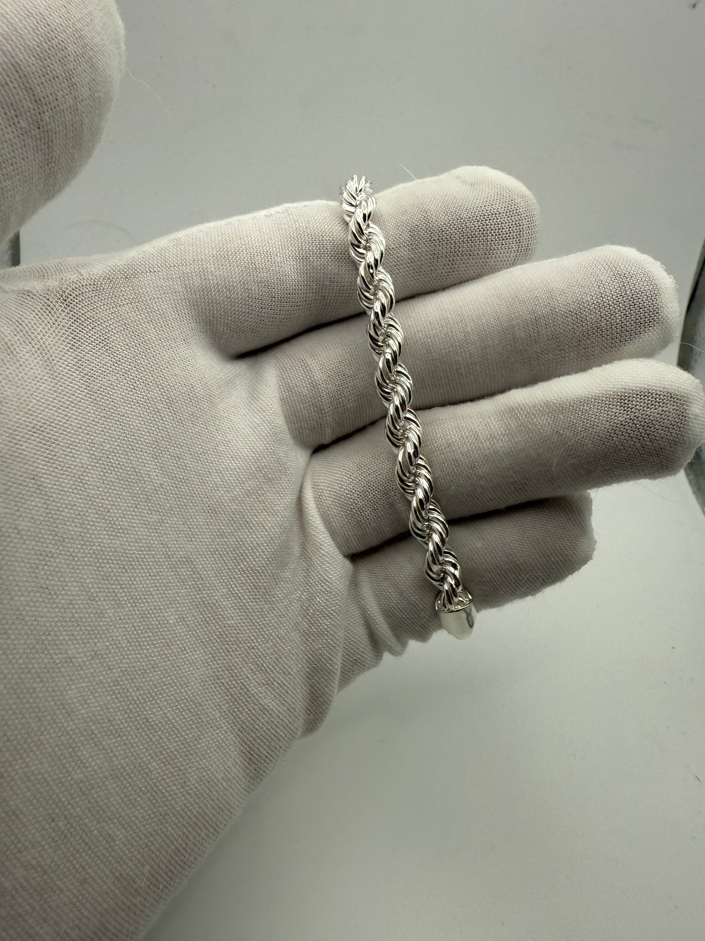 6mm Sterling Silver Rope Bracelet