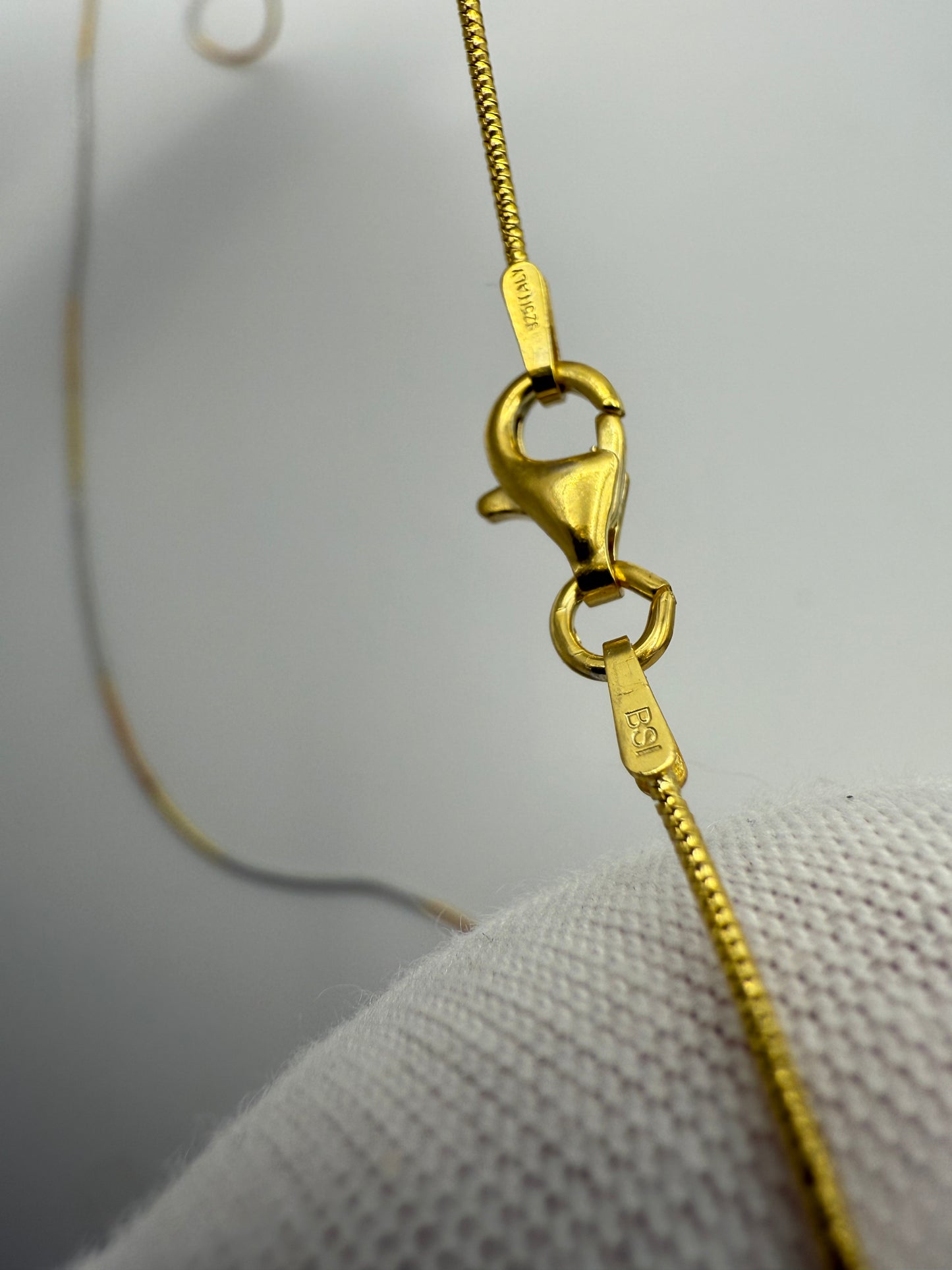 1.5mm Tri-Gold Plated Sterling Silver Cord Chain