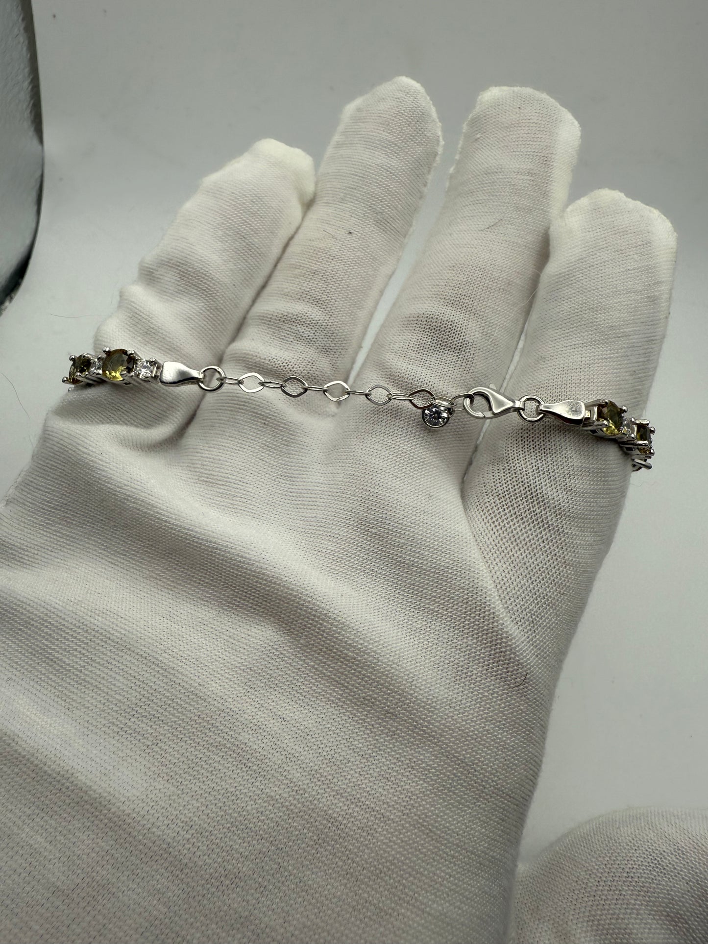 Adjustable Sterling Silver Topaz Tennis Bracelet
