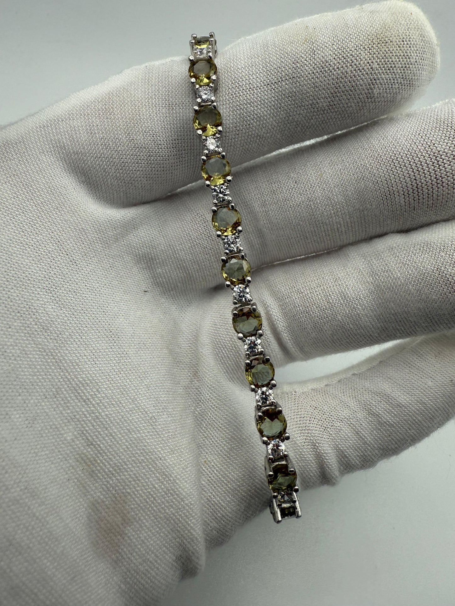 Adjustable Sterling Silver Topaz Tennis Bracelet