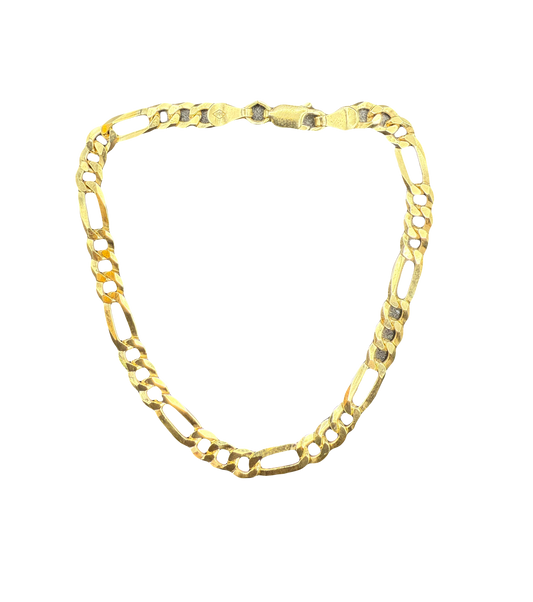 14K Gold Plated Sterling Silver Figaro Bracelet