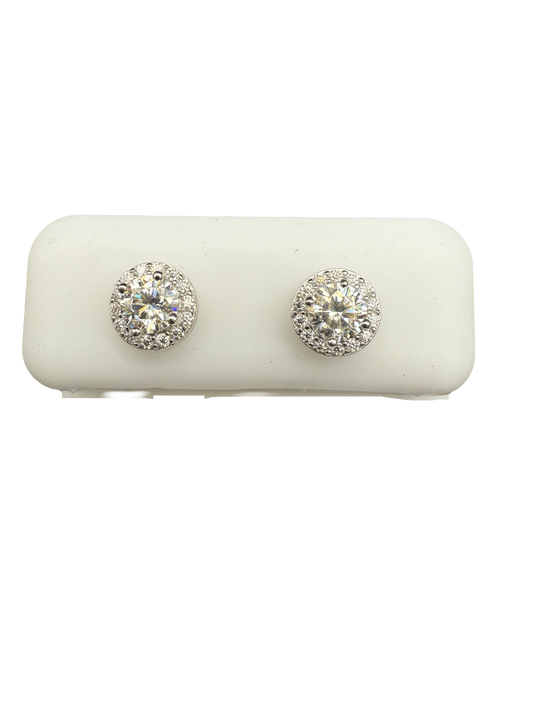 Sterling Silver Moissanite Stud Earrings