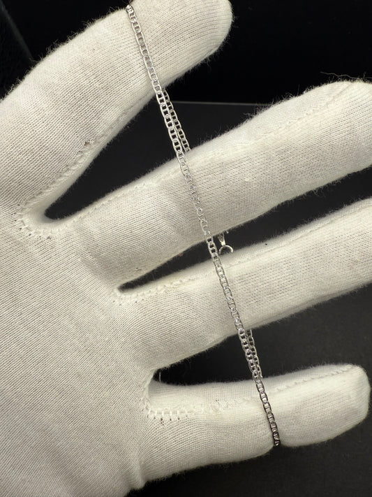Diamond Cut Sterling Silver Mariner Anklet