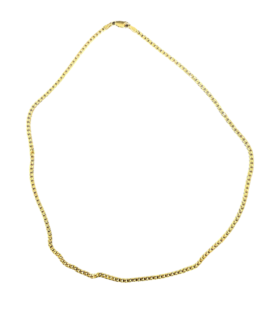 Diamond Cut 14K Gold Plated Sterling Silver Cuban Necklace