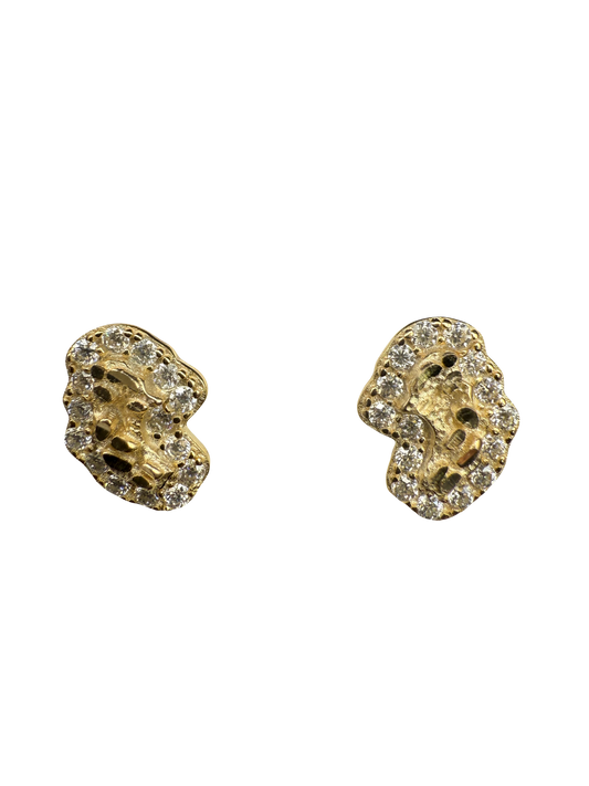 14K Gold Plated Sterling Silver + Moissanite Cluster Earrings