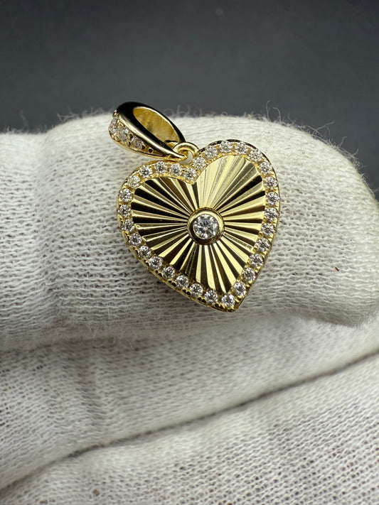 Gold Plated Moissanite Heart Pendant