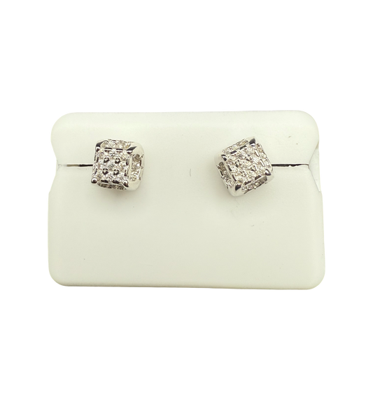 Sterling Silver Moissanite Square Stud Earrings