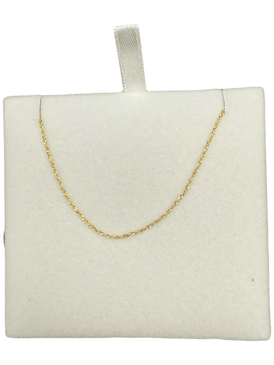 14K Solid Gold Singapore Rope Bracelet