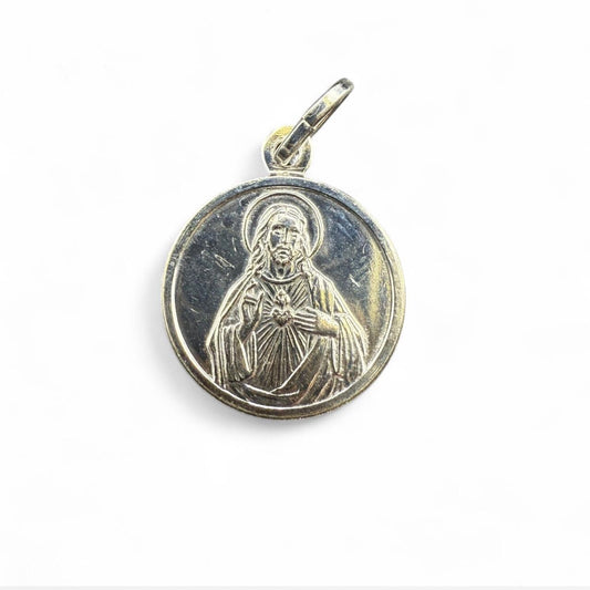 Sterling Silver Jesus Medallion Pendant