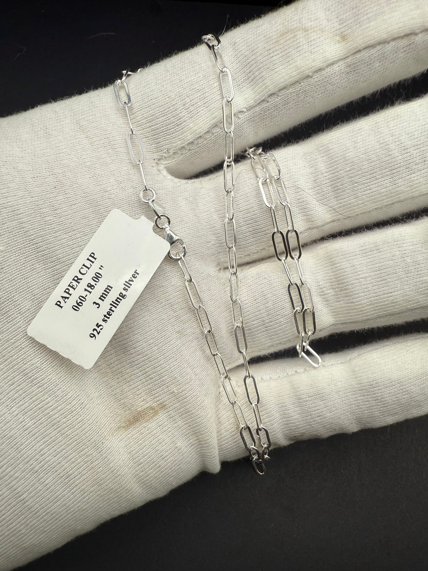 18” Sterling Silver Paperclip Chain Necklace