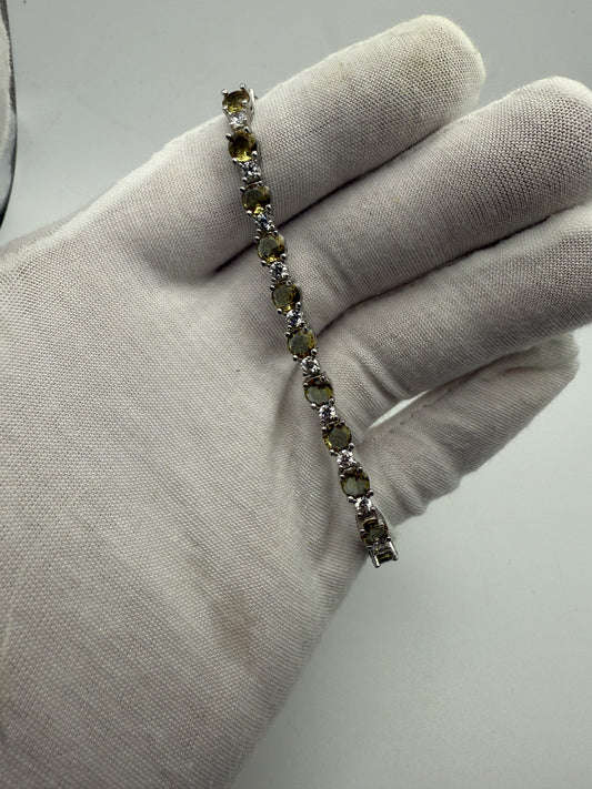 Adjustable Sterling Silver Topaz Tennis Bracelet